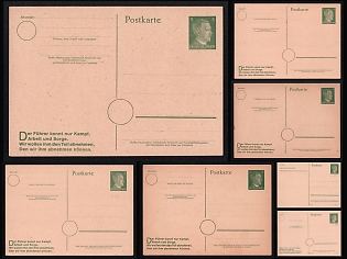 1933-45 Third Reich, Germany, Postal Stationery Postcards of Hitler Issue