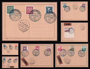 1938 Bohemia and Moravia, Germany, Express Postcards from Schluckenau (Sluknov, Czech Republic)