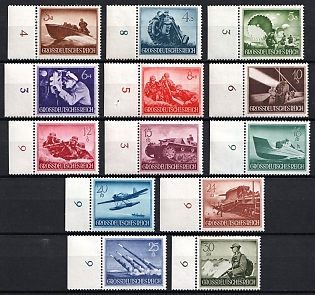 1944 Third Reich, Germany, Wehrmacht, Complete Set, Margins, Plate Numbers