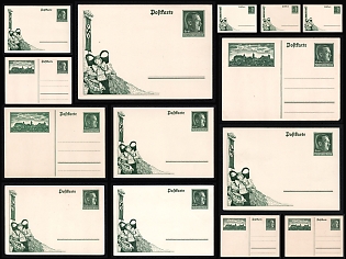 1933-45 Third Reich, Germany, Postal Stationery Propaganda Postcards of Hitler Issue, Mint