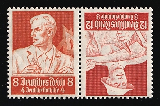 1934 Third Reich, Germany, Tete-beche, Se-tenant, Zusammendrucke