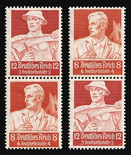 1934 Third Reich, Germany, Se-tenants, Zusammendrucke