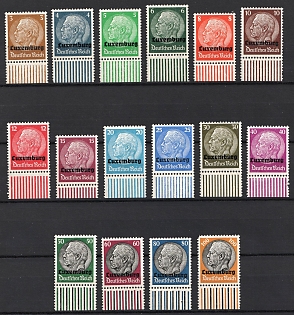 1940 Luxembourg, German Occupation, Germany, Complete Set, Margins