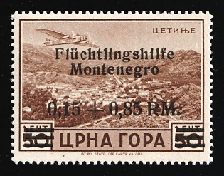 1943 0.15+0.85rm Montenegro, German Occupation, Germany