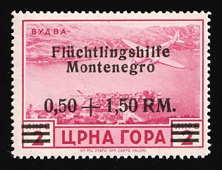 1943 0.50+1.50rm Montenegro, German Occupation, Germany