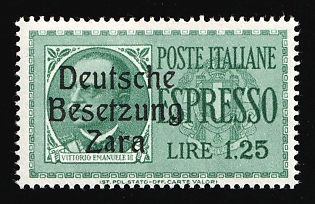 1943 1.25l Zadar, German Occupation, Germany, Signed
