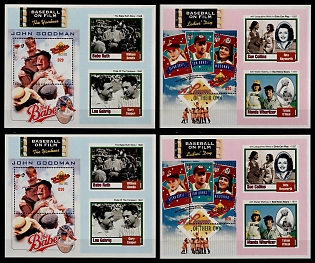 1993 Baseball in Films, Republic of the Gambia, Souvenir Sheets