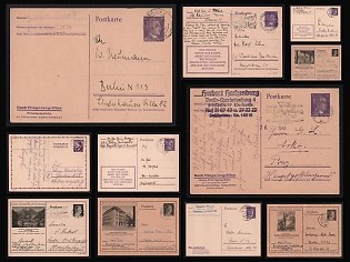 1933-45 Third Reich, Bohemia and Moravia, Germany, Postal Stationery Nazi Propaganda Postcards of Hitler Issue