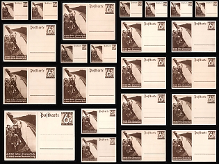 1933-36 (23 Sep) 'Groundbreaking Ceremony 1000-km Highway Completed', Third Reich, Germany, Collection of Postal Stationery Propaganda Postcards, Winter Relief (WHW) Issues, Mint