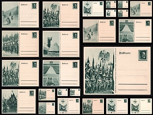 1933-45 Third Reich, Germany, Postal Stationery Propaganda Postcards of Hitler Issue, Mint