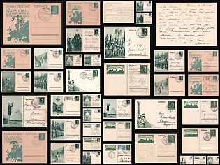 1933-45 Third Reich, Germany, Collection of Postal Stationery Propaganda Postcards of Hitler Issue