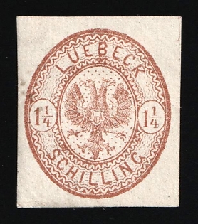 1864 1.25S Lubeck, German States, Germany