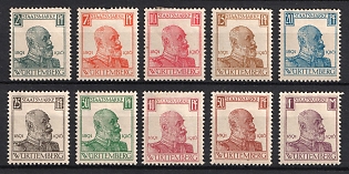 1916 Wurttemberg, German States, Germany, Official Stamps, Complete Set