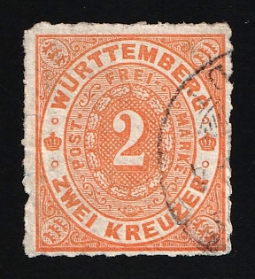 1872 2kr Wurttemberg, German States, Germany