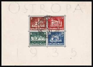 1935 (24 Jun) 'Konigsberg Postage Stamp Exhibition', Third Reich, Germany, Souvenir Sheet 'OSTROPA', Commemorative Postmark