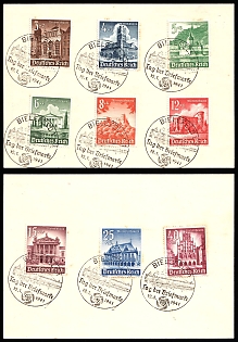 1941 (12 Jan) 'In the Fight for Freedom!' Stamp Day in Bielefeld', Picture Postcard franked with Complete Set of 3pf-40pf, Commemorative Postmarks, Third Reich Nazi Germany Propaganda
