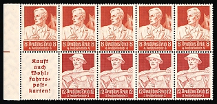 1934 Third Reich, Germany, Se-tenant, Zusammendrucke, Block