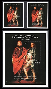 2000 The 400th Anniversary of Anthony Van Dyck, Antigua and Barbuda, Souvenir Sheets