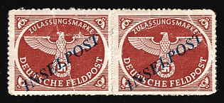 1944 Military Mail 'INSELPOST' Field Post Feldpost, Germany, Airmail, Pair