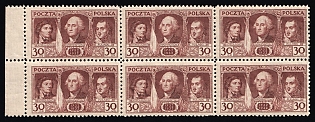 1932 30gr Republic of Poland, Complete Set, Block of Six