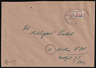 1945 (10 Nov) Fredersdorf (Berlin), Germany Local Post, Cover from Fredersdorf to Berlin franked with XIIpf