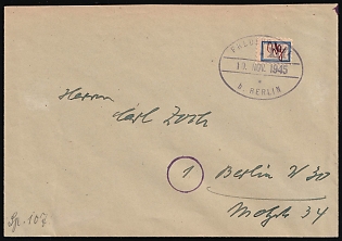 1945 (10 Nov) Fredersdorf (Berlin), Germany Local Post, Cover from Fredersdorf to Berlin franked with XIIpf