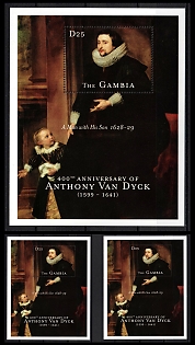2000 The 400th Anniversary of Anthony Van Dyck, Republic of the Gambia, Souvenir Sheets