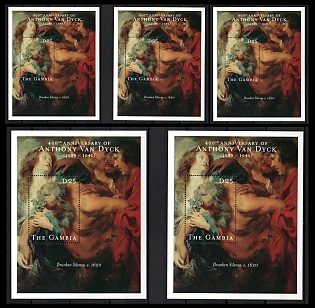 2000 The 400th Anniversary of Anthony Van Dyck, Republic of the Gambia, Souvenir Sheets