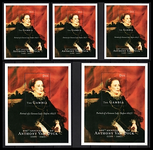 2000 The 400th Anniversary of Anthony Van Dyck, Republic of the Gambia, Souvenir Sheets