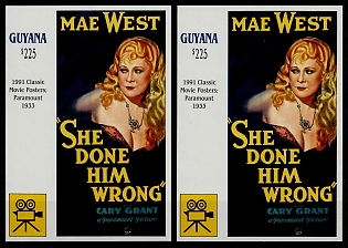 1992 Classic Movie Posters: 'She done him wrong', Co-operative Republic of Guyana, Souvenir Sheets