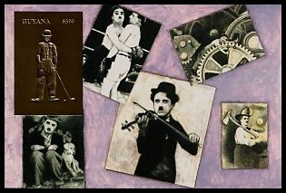 1994 Charlie Chaplin, Co-operative Republic of Guyana, Imperforate Souvenir Sheet