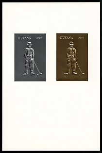 1994 Charlie Chaplin, Co-operative Republic of Guyana, Coumpound Imperforate Proof Sheetlet