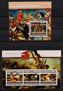 2013 The 150th Anniversary of the Death of Eugene Delacroix, Republic of Guinea, Souvenir Sheets, Complete Set