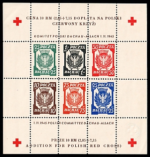 1945 Dachau - Allach, Poland, DP Camp, Displaced Persons Camp, Souvenir Sheet
