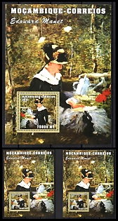 2001 Edouard Manet, Republic of Mozambique, Souvenir Sheets