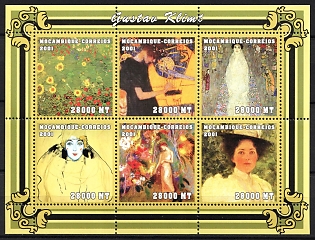 2001 Gustav Klimt, Republic of Mozambique, Souvenir Sheets