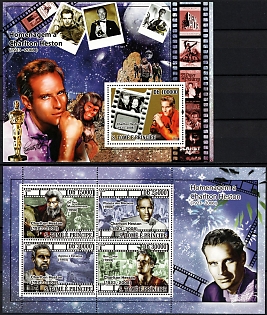 2008 A tribute to Charlton Heston, Democratic Republic of Sao Tome and Principe, Souvenir Sheets