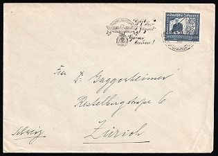 1939 (26 Apr) Third Reich, Germany, Cover to Zurich (Switzerland) franked with 25pf, with Propaganda Handstamp 'Hitler Youth Home. Help build homes for young people!'