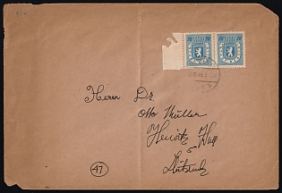 1946 (8 Oct) Berlin and Brandenburg, Zone of Occupation, Germany, Cover from Berlin franked with pair of 20pf, Margin