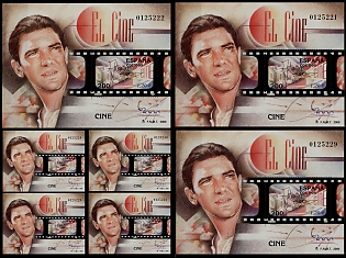 2000 The Cinema: Antonio Banderas, Kingdom of Spain, Souvenir Sheets