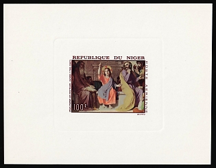 1967 100fr Jean Dominique Ingres, Republic of the Niger, Airmail, Proof Sunken Sheetlet
