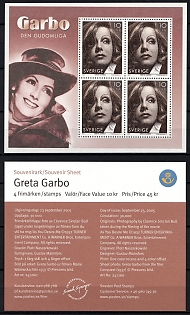 2005 Greta Garbo, Kingdom of Sweden, Souvenir Sheets