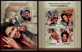 2013 Famous entertainers of African origin, Republic of Uganda, Souvenir Sheets