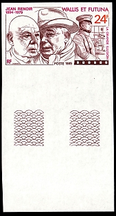 1989 Jean Renoir, 'The Great Illusion', Territory of the Wallis and Futuna Islands, Imperforate Variety, Margin, Sheet Inscription