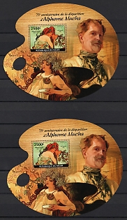 2014 The 75th Anniversary of Death of Alphonse Mucha, Republic of the Niger, Souvenir Sheets