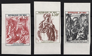 1978 Christmas, Albrecht Durer, Republic of Mali, Airmail, Complete Set, Marginal Imperforate Variety