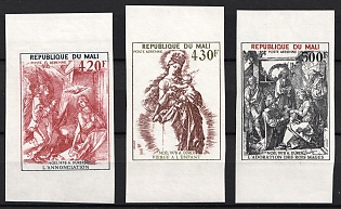 1978 Christmas, Albrecht Durer, Republic of Mali, Airmail, Complete Set, Marginal Imperforate Variety
