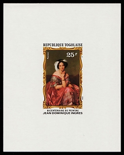 1980 25fr The Bicentenary of the Painter Jean Dominique Ingres, Togolese Republic, Imperforate Proof Sheetlet