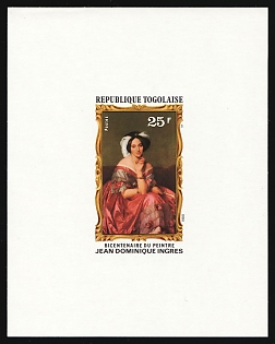 1980 25fr The Bicentenary of the Painter Jean Dominique Ingres, Togolese Republic, Imperforate Proof Sheetlet