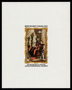 1980 40fr The Bicentenary of the Painter Jean Dominique Ingres, Togolese Republic, Imperforate Proof Sheetlet